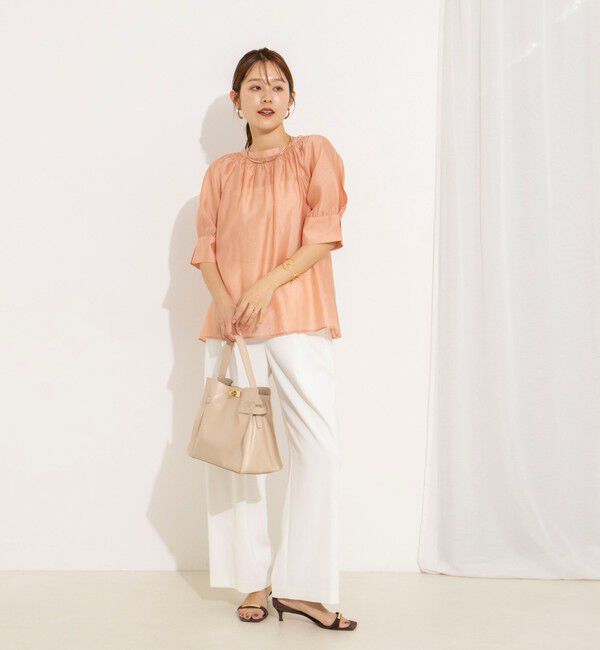 NOLLEY'S「ウォッシャブルボリュームスリーブ2WAYシアーブラウス」|シャツ・ブラウス|