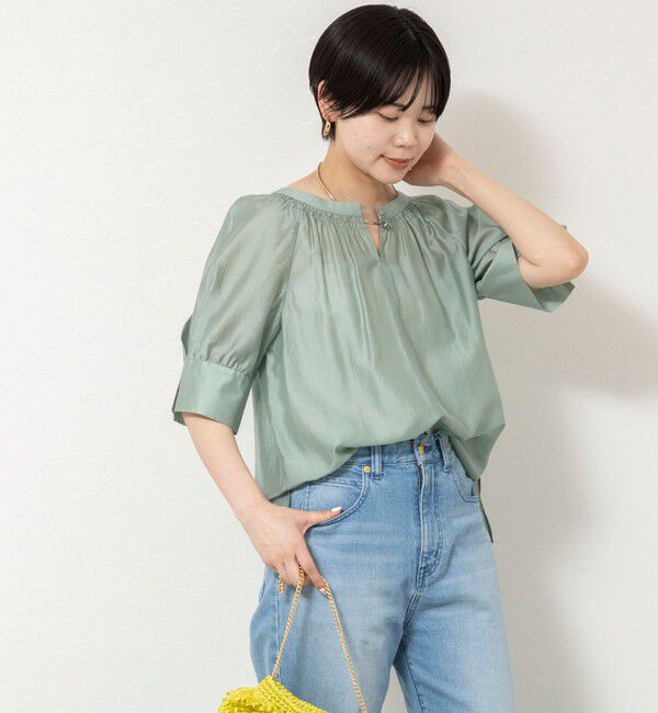 NOLLEY'S「ウォッシャブルボリュームスリーブ2WAYシアーブラウス」|シャツ・ブラウス|