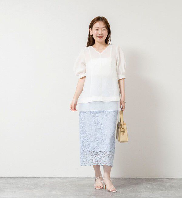 NOLLEY'S sophi「ウォッシャブルポコポコジャガードオーガンジープルオーバー」|シャツ・ブラウス|