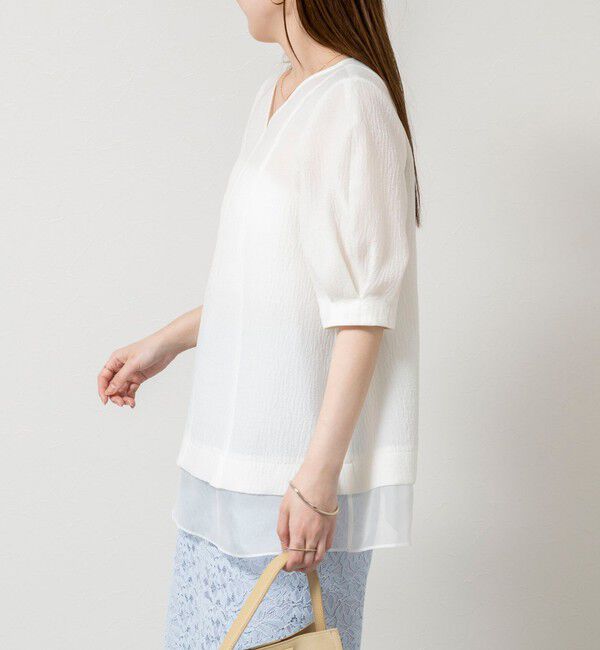 NOLLEY'S sophi「ウォッシャブルポコポコジャガードオーガンジープルオーバー」|シャツ・ブラウス|