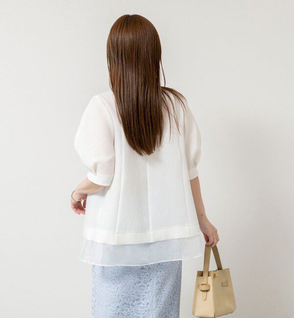 NOLLEY'S sophi「ウォッシャブルポコポコジャガードオーガンジープルオーバー」|シャツ・ブラウス|
