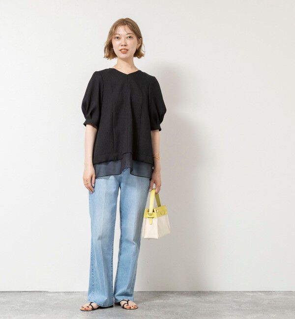 NOLLEY'S sophi「ウォッシャブルポコポコジャガードオーガンジープルオーバー」|シャツ・ブラウス|