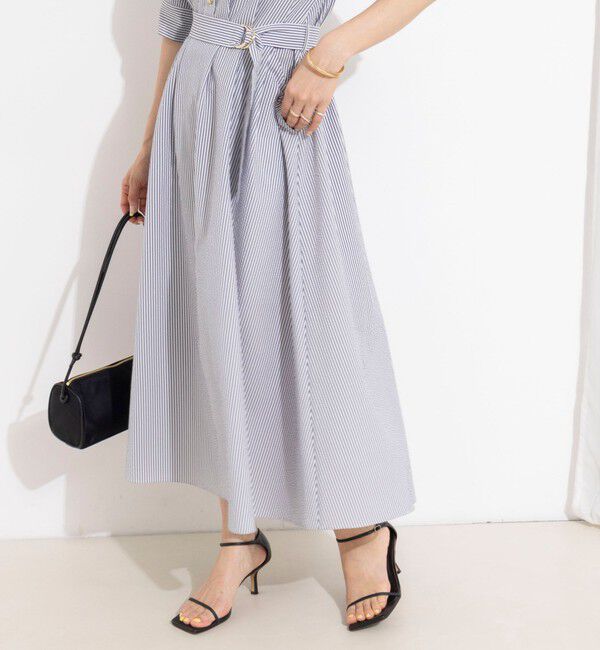 NOLLEY'S sophi「ウォッシャブルサッカーシャツワンピース」|ワンピース|