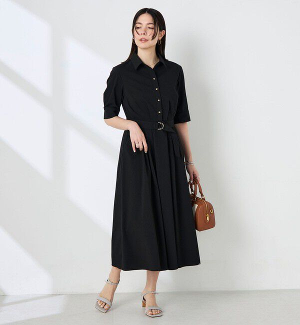 NOLLEY'S sophi「ウォッシャブルサッカーシャツワンピース」|ワンピース|