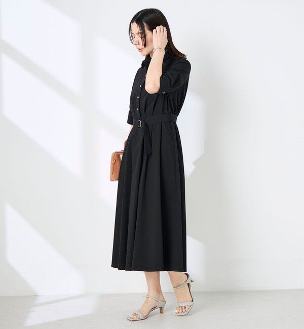 NOLLEY'S sophi「ウォッシャブルサッカーシャツワンピース」|ワンピース|