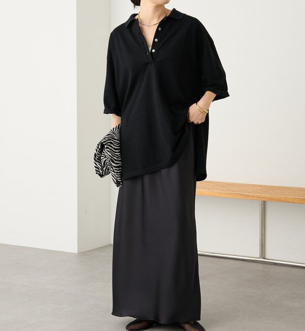  「【ストレスフリーな履き心地】バイアスサテンナロースカート」|スカート|