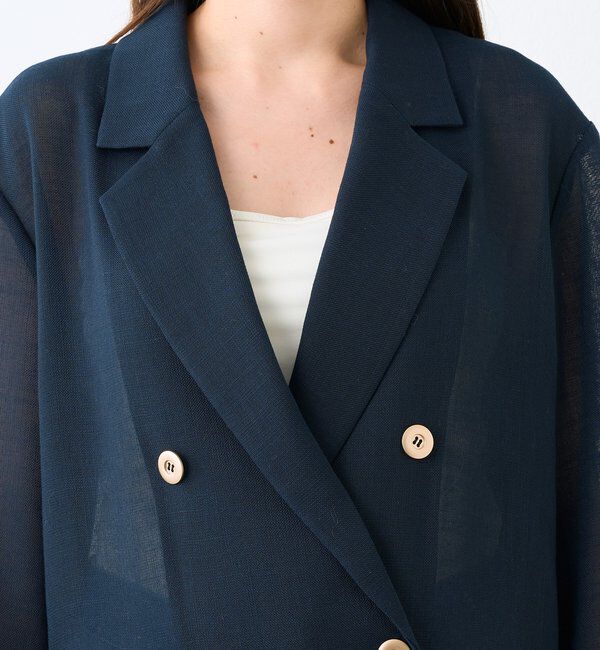  「予約【日除け・冷房避けに】リネンライクメッシュジャケット」|テーラードジャケット|