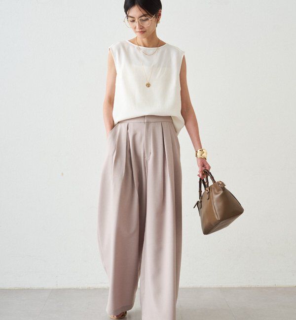  「ダブルジョーゼットノースリブラウス」|シャツ・ブラウス|