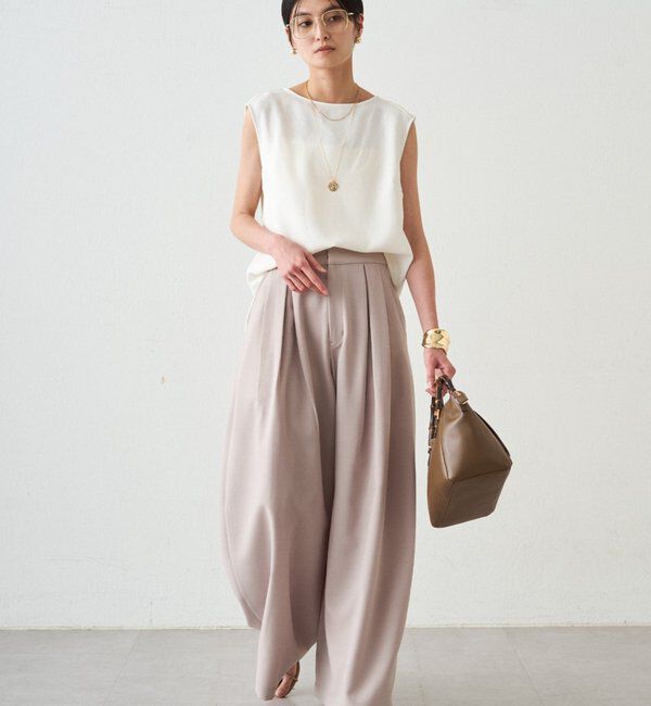  「ダブルジョーゼットノースリブラウス」|シャツ・ブラウス|