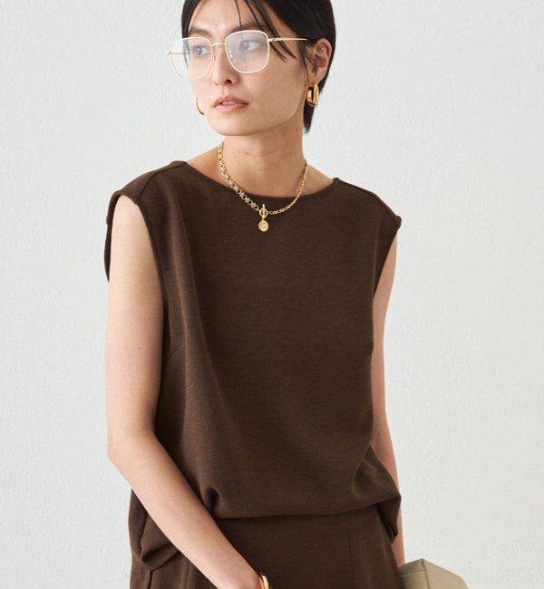  「ダブルジョーゼットノースリブラウス」|シャツ・ブラウス|