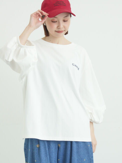 Samansa Mos2「袖タックTシャツ」|Tシャツ・カットソー|