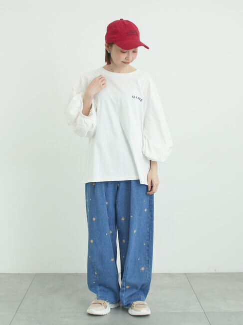 Samansa Mos2「袖タックTシャツ」|Tシャツ・カットソー|