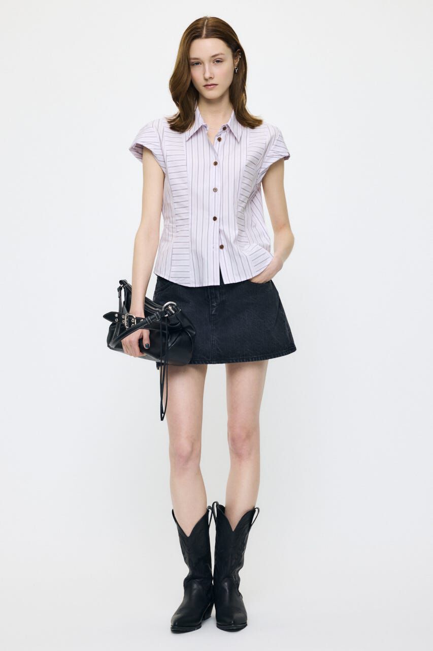 MOUSSY「LOW SLUNG MINI スコート」|デニム|