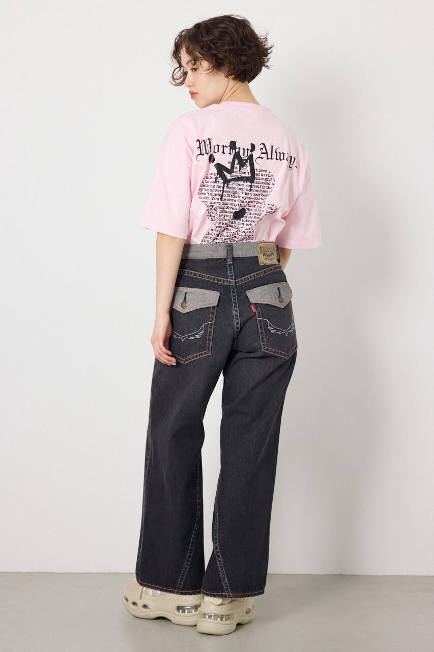 RODEO CROWNS「カラーステッチダボパンツ」|デニム|