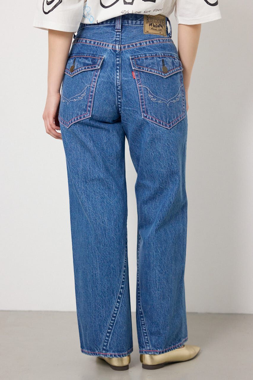 RODEO CROWNS「カラーステッチダボパンツ」|デニム|