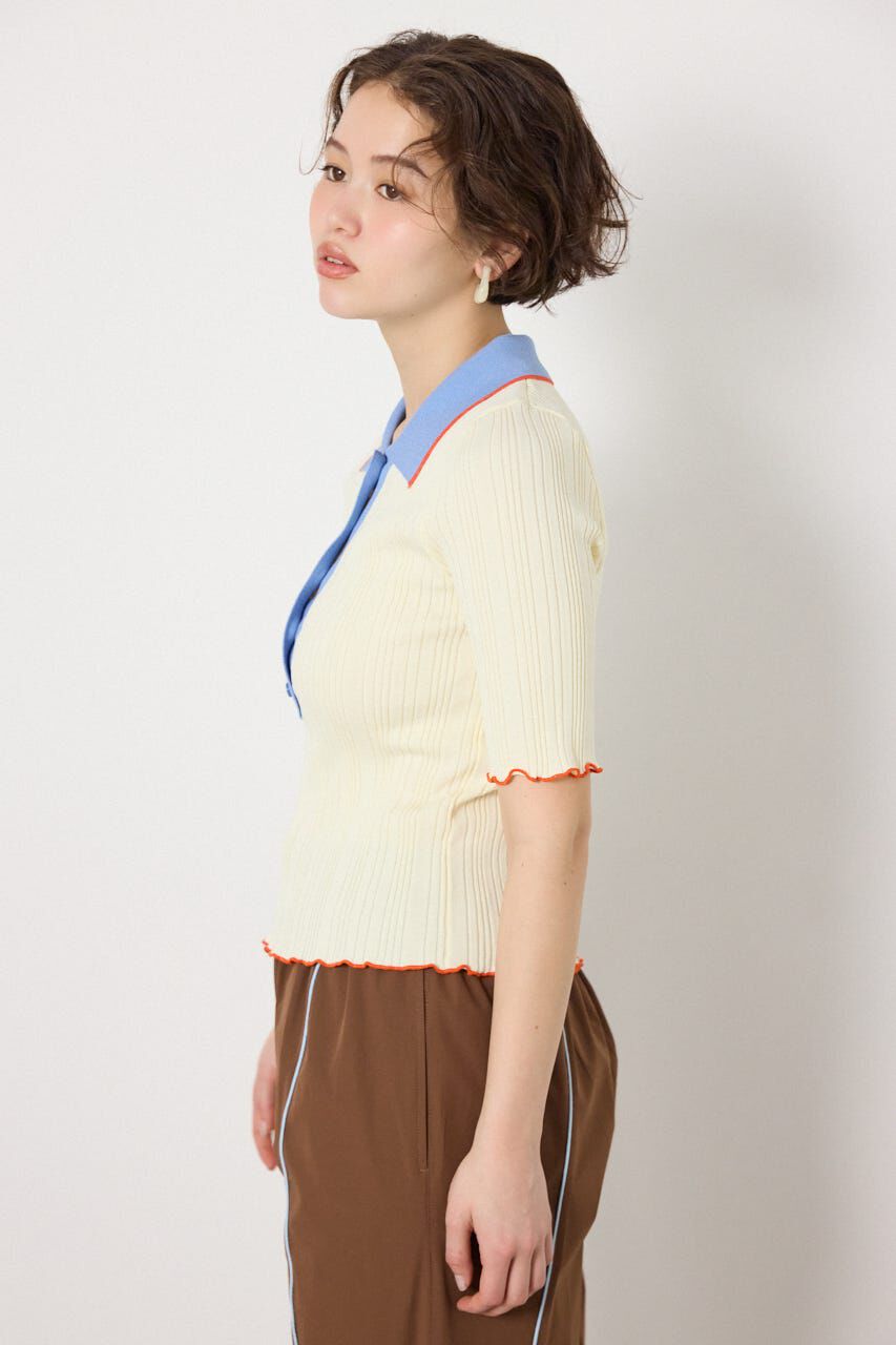 RODEO CROWNS「バイカラーポロニット」|ニット・セーター|