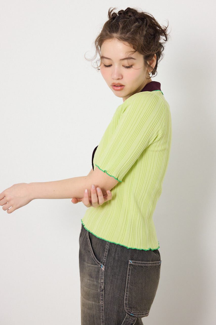 RODEO CROWNS「バイカラーポロニット」|ニット・セーター|