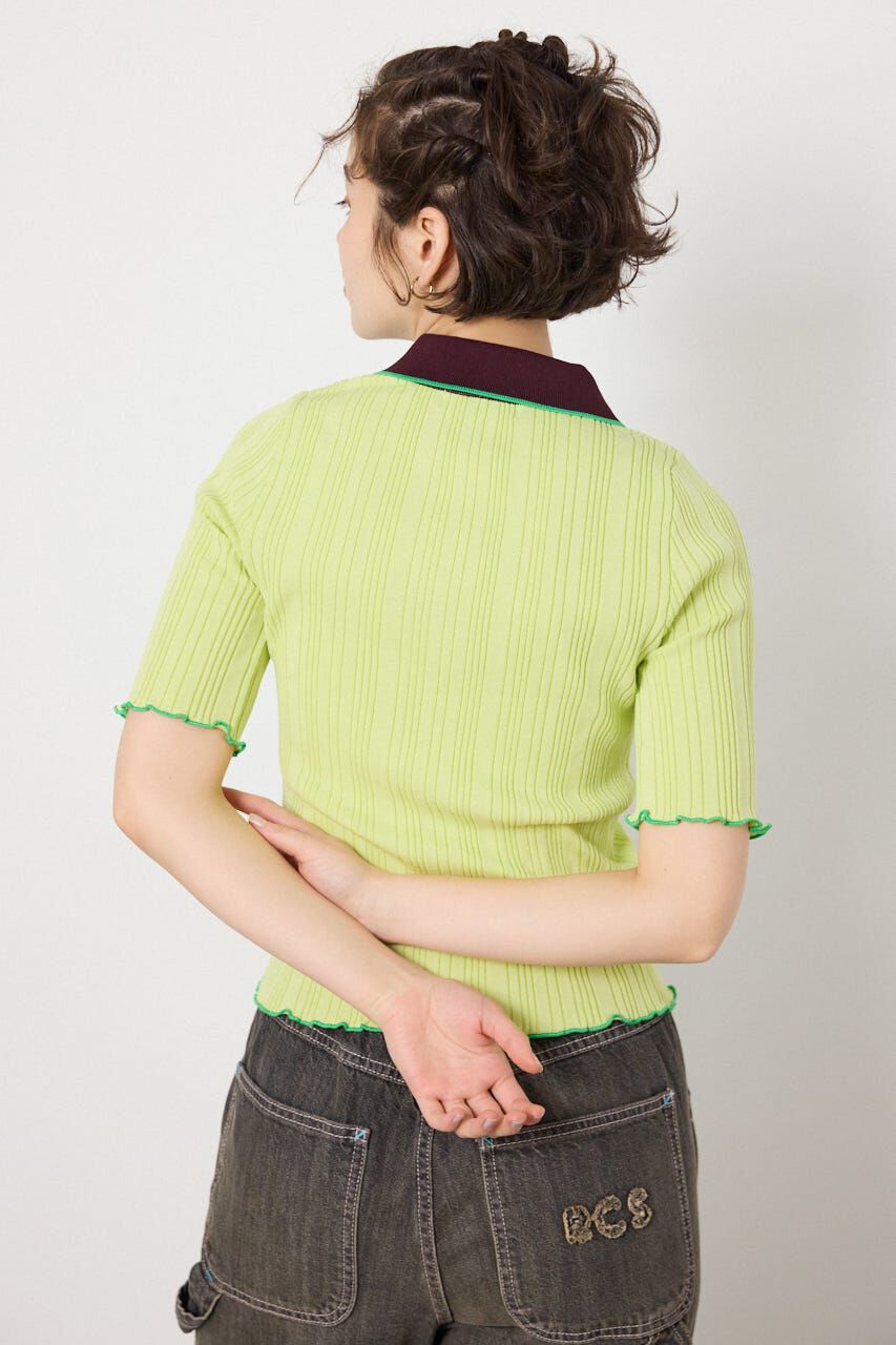 RODEO CROWNS「バイカラーポロニット」|ニット・セーター|