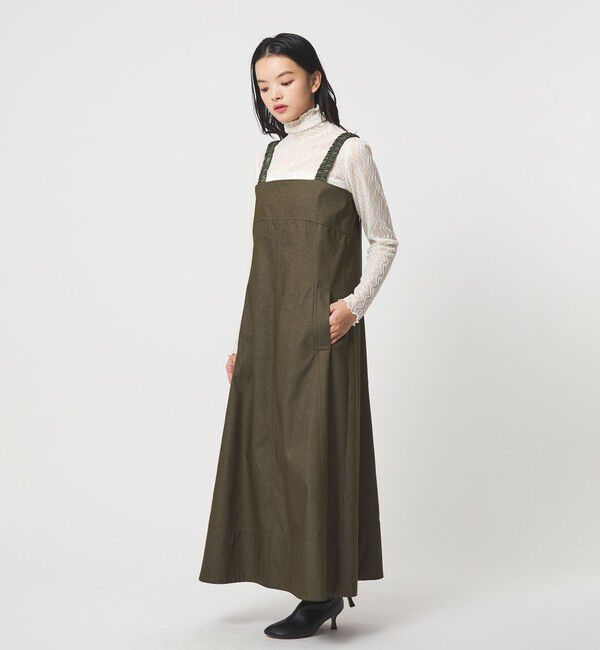 EMMEL REFINES「＜EMMEL REFINES＞EM ギャザーストラップ ジャンパースカート」|ワンピース|