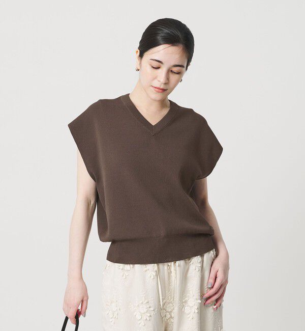 BEAUTY&YOUTH UNITED ARROWS「フルニードル フレンチスリーブ ニットプルオーバー ウォッシャブル」|ニット・セーター|