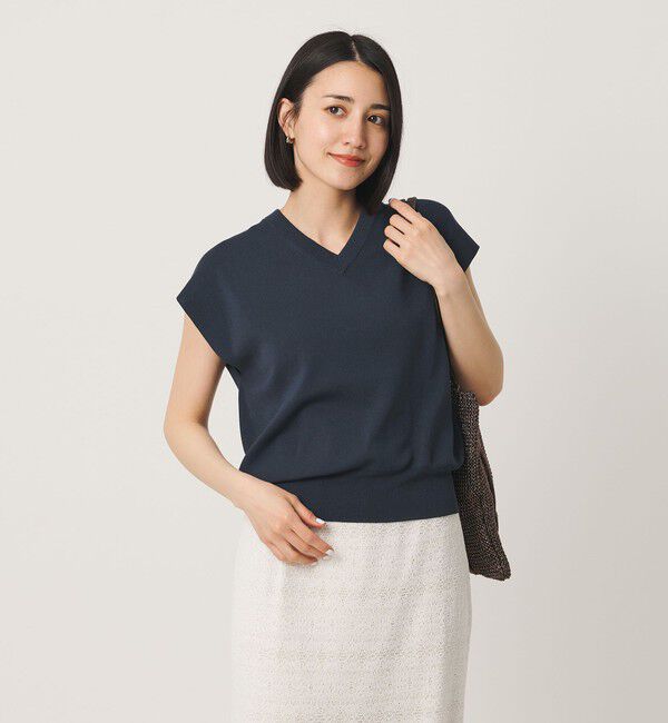 BEAUTY&YOUTH UNITED ARROWS「フルニードル フレンチスリーブ ニットプルオーバー ウォッシャブル」|ニット・セーター|