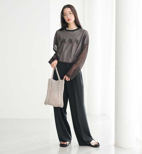 BEAUTY&YOUTH UNITED ARROWS「レーヨンナイロン ライン シアーニット プルオーバー ウォッシャブル」|ニット・セーター|