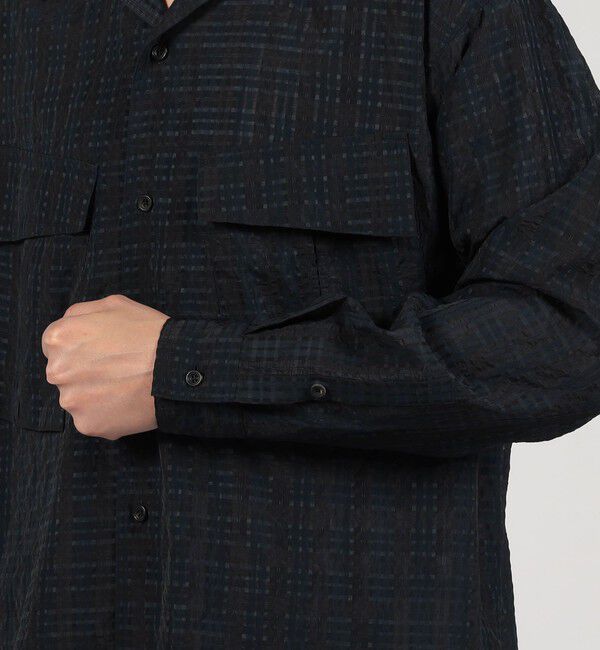 TOMORROWLAND MENS「ポリエステル キュプラ ナイロン チェック ダブルポケットシャツ」|シャツ・ブラウス|