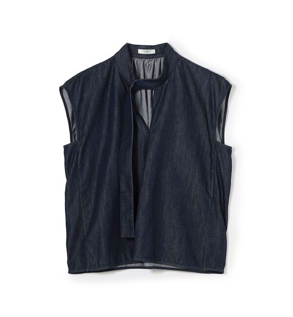 MACPHEE「コットンセルロースデニム タイブラウス」|シャツ・ブラウス|69 ネイビー