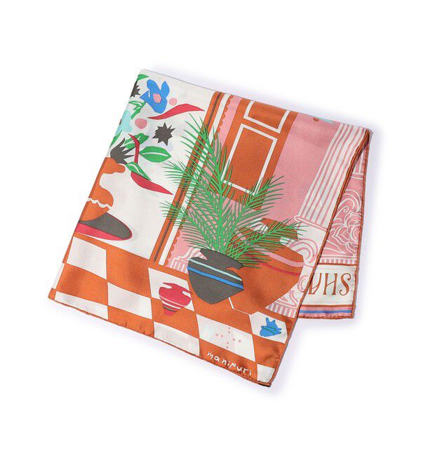 TOMORROWLAND GOODS「MANIPURI SHANGRI-LA シルクスカーフ」|バンダナ・スカーフ|32 ピンク系