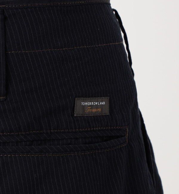 TOMORROWLAND MENS「コットンリネンキュプラ 1プリーツワイドストレート バレルパンツ」|チノ|