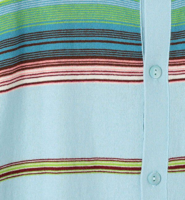 CABaN「コットンカシミヤマルチボーダー クルーネックカーディガン」|カーディガン|