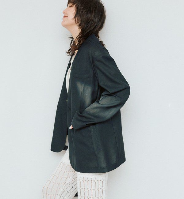  「【a Nice （ア ・ニース）】ノーカラージャケット」|テーラードジャケット|