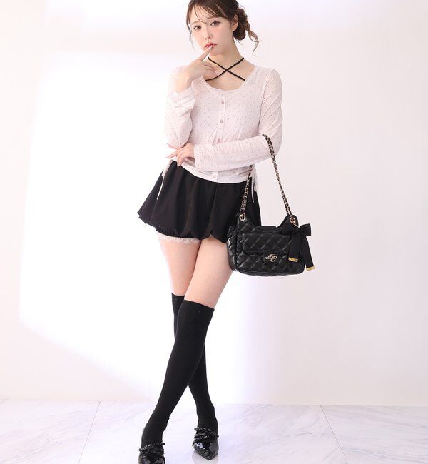  「レース付きバルーンミニスカパン」|スカート|