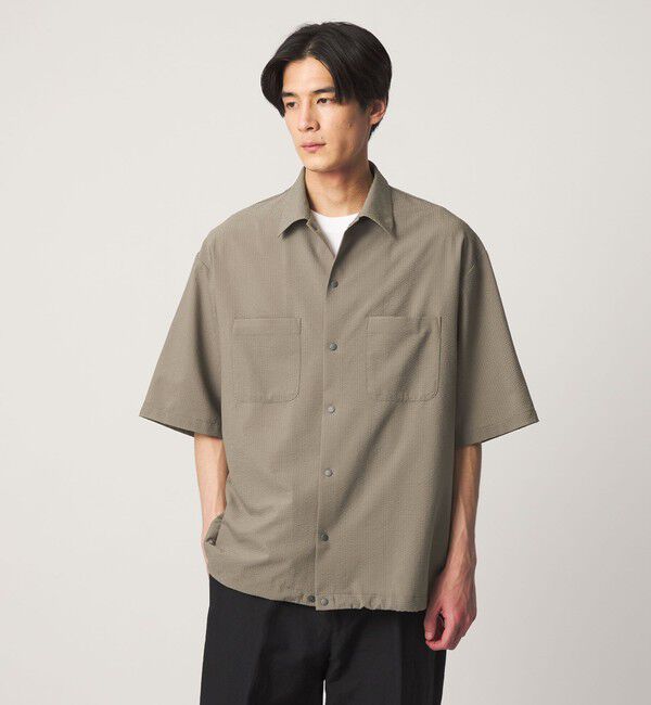 UNITED ARROWS「DotAir ドットエア サッカー ダブルポケットシャツ　吸水速乾」|シャツ・ブラウス|OLIVE