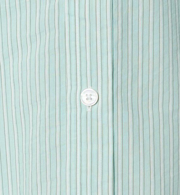 UNITED ARROWS「フェザーポプリン ストライプ バンドカラー シャツ」|シャツ・ブラウス|