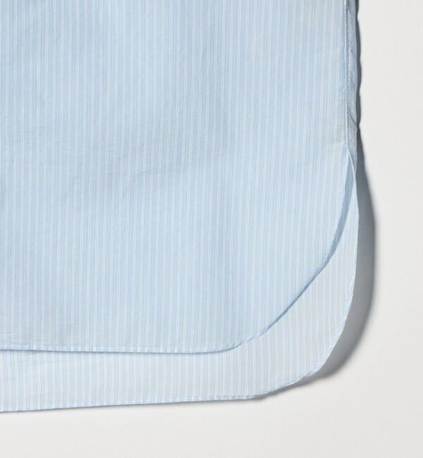 UNITED ARROWS「フェザーポプリン ストライプ バンドカラー シャツ」|シャツ・ブラウス|