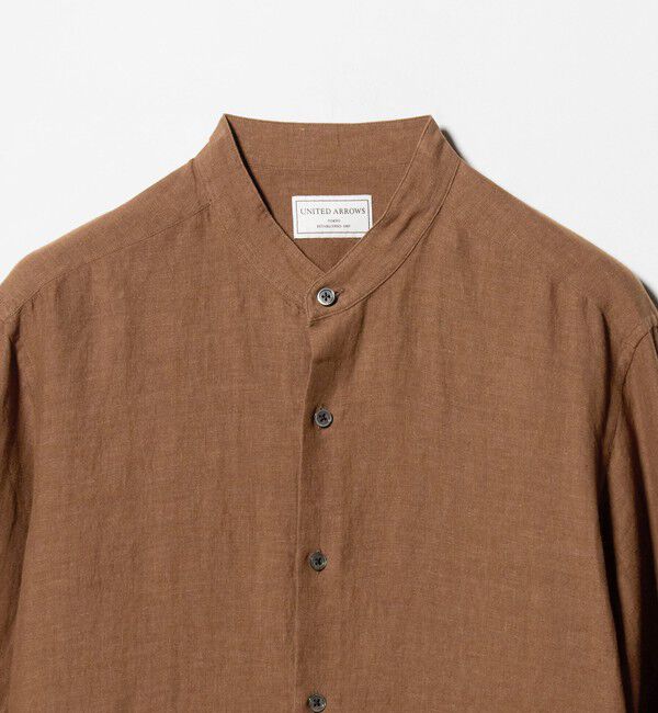 UNITED ARROWS「LIBECO リネン バンドカラー シャツ」|シャツ・ブラウス|
