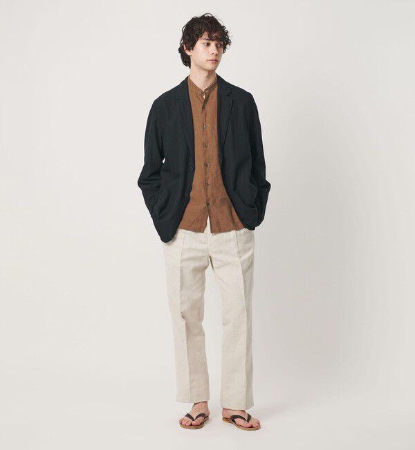 UNITED ARROWS「LIBECO リネン バンドカラー シャツ」|シャツ・ブラウス|