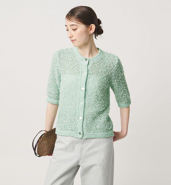 UNITED ARROWS「YTM 7分袖 カラー ミックス カーディガン」|カーディガン|