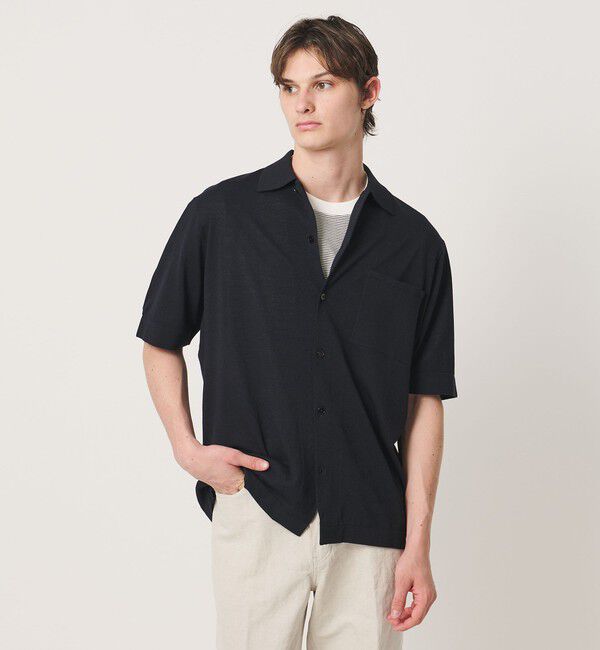 UNITED ARROWS「ウール/ペーパーヤーン ニットシャツ」|シャツ・ブラウス|