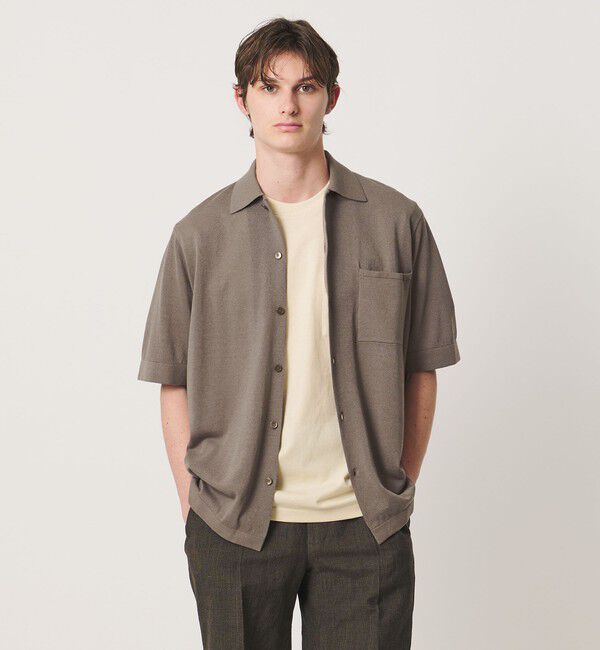 UNITED ARROWS「ウール/ペーパーヤーン ニットシャツ」|シャツ・ブラウス|