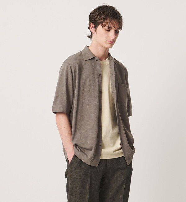 UNITED ARROWS「ウール/ペーパーヤーン ニットシャツ」|シャツ・ブラウス|