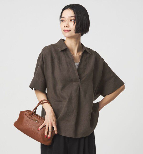 UNITED ARROWS green label relaxing「リネン スキッパー ショートスリーブ シャツ」|シャツ・ブラウス|