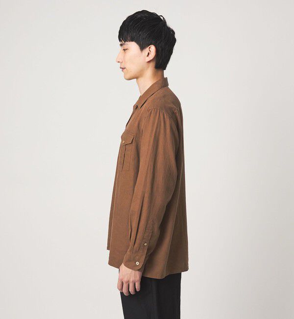 UNITED ARROWS green label relaxing「レーヨン リネン フラップポケット オープンカラー シャツ」|シャツ・ブラウス|