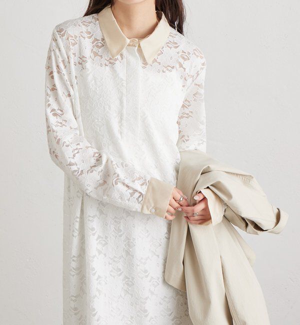  「襟付きレースワンピース」|ワンピース|ホワイトその他2