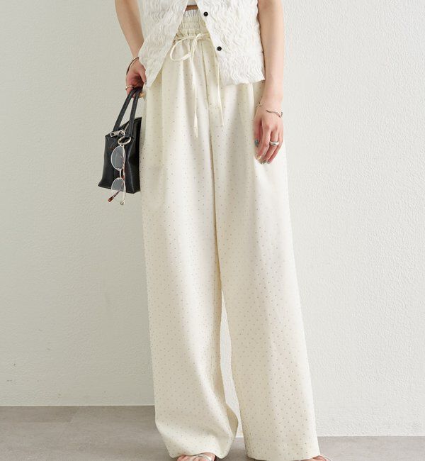  「ラインストーンWベルトパンツ」|チノ|