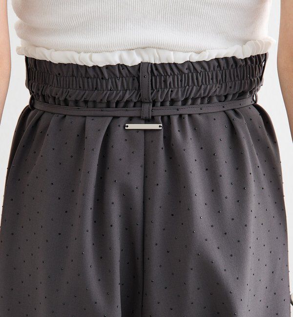  「ラインストーンWベルトパンツ」|チノ|