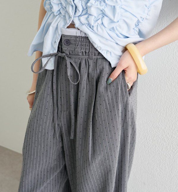  「ラインストーンWベルトパンツ」|チノ|グレーその他2