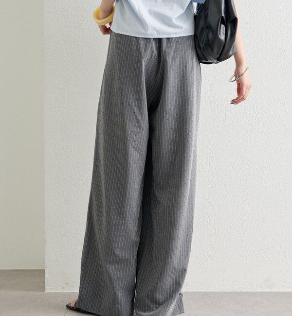  「ラインストーンWベルトパンツ」|チノ|