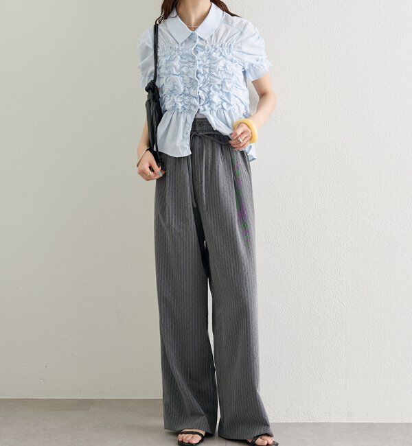  「ラインストーンWベルトパンツ」|チノ|